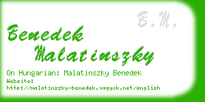 benedek malatinszky business card